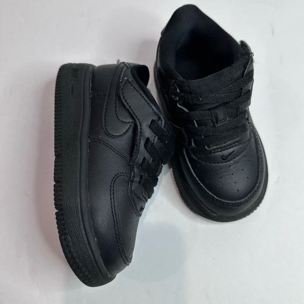 Kids Nike Air Force one Low Black Sneakers Low-Top Leather